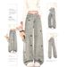 Men's Clothing Playful Puppy Embroidered High Waist Straight Leg Jeans For Women - Loose Fit Wide Leg Pants With Stretchy Comfort (Blue/Black)_mkmklike.com