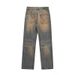 American Style Washed Straight Jeans New Slim Fit Versatile Street Loose Wide-Leg Unisex Floor-Length Pants_mkmklike.com