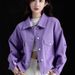 Chicco Chicco Purple Short Denim For Women New Spring Small Size Top Style Jacket Women's Clothing_mkmklike.com