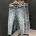 Men's Trendy Ripped Skinny Jeans Summer Korean Style Slim Fit Cropped Light Color Stretch Washed Denim_mkmklike.com