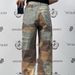 Trendy Artist Series: All Season Versatile Couple's Fashion Digital Direct Injection Straight Leg Jeans_mkmklike.com