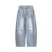 "Deconstructed Lightweight Jeans For Men & Women – Loose Straight-Leg Wide Pants | Summer 2025 Trendy Streetwear"_mkmklike.com