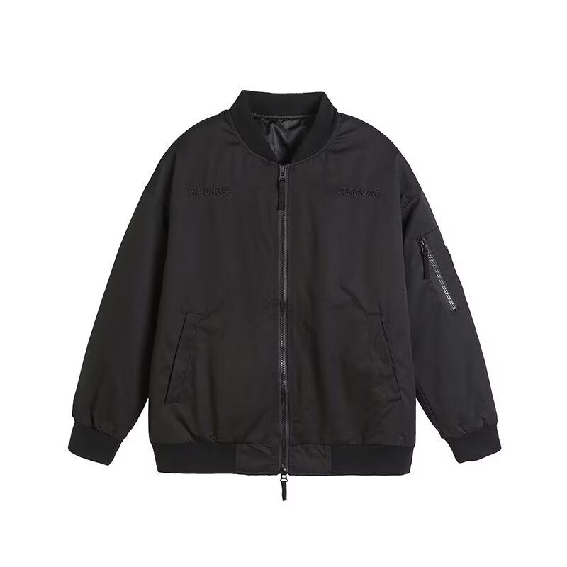 Men's Spring Autumn American Street Style Cool Pilot Baseball Jacket Loose Retro Embroidered Workwear Coat_mkmklike.com