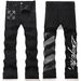 Men's Clothing Men's Distressed Denim Jeans With Rhinestone & Print Design - Trendy Flared Pants For Streetwear Fashion (S8272)_mkmklike.com