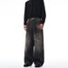 Streetwear Splatter Paint Baggy Jeans – Unisex Oversized Straight-Leg Denim, 81.3% Cotton, Distressed Wash & Graffiti-Inspired Detailing_mkmklike.com