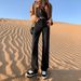 Orange Silk Women's Clothing#Washed Vintage Soft And Comfortable Wide-leg Jeans For Women, Autumn Slim-fit High-waisted_mkmklike.com