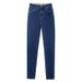 Fleece-lined Skinny Jeans For Women, 2025 New Model, Dark Blue High-waisted Stretchy Pencil Pants, Winter Tight Pants_mkmklike.com