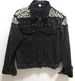Women's Embroidered Denim Jacket With Beads & Pearls – Oversized Casual Coat, Comfortable & Stylish, S-5XL (Black/Blue)_mkmklike.com