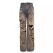 Men's Draped Retro Casual Jeans High Street Style Slimming Wide Leg Pants Midweight Polyester Spring Autumn Versatile_mkmklike.com
