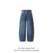 Retro High Street Curved Blade Jeans Men's Loose Wide Leg Pants Leopard Print Patchwork New Design American Style 2026_mkmklike.com