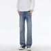Retro Blue Jeans For Men, Autumn Style, American High Street, Loose Straight Leg, Whiskering Texture, Washed, Versatile Trousers._mkmklike.com