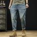 New Retro Washed Jeans Men's Trendy Brand American Slim-fit Jeans Men's Ripped And Fattened Plus Size Jeans_mkmklike.com