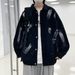 Loom European And American Hip-Hop Street Style Couple Casual Loose Jacket Ins Reflective Ink Splash Graffiti Hand-Painted_mkmklike.com