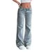 Women's Clothing Stretch Denim Jeans Straight Leg Fashionable Washed American Style New_mkmklike.com