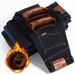 Men's Fleece-Lined Straight Leg Jeans - Winter Warm Casual & Business Trousers, Comfortable Stretch Denim For Work & Daily Wear_mkmklike.com