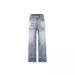 Vintage-Inspired Lightning Wash Straight Leg Bootcut Jeans For Men & Women – Cleanfit Slimming Denim Pants With Retro American Style_mkmklike.com
