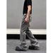 Men's Clothing Unisex Straight Leg Distressed Yellow Mud Dyed Jeans Cleanfit Washed Vibe Style Slightly Flared 2026 American High Street_mkmklike.com