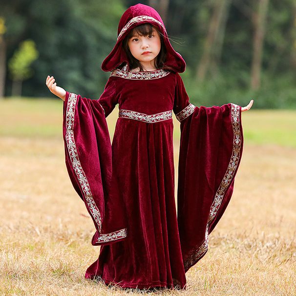 Halloween children's costumes adult European medieval retro palace Little Red Riding Hood costume vampire witch costume_mkmklike.com