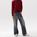 Men's American Style Washed Distressed Street Casual Jeans Loose Straight Leg Cool And Stylish Retro Trousers_mkmklike.com