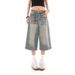 Men's American Retro Seven Point Denim Shorts High Street Straight Loose Fit Mid-Length Wide Leg Jeans Trendy Washed Old Style_mkmklike.com