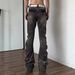 Men's Clothing Men's Trendy Gray Trousers High Street Style Ripped Straight Leg Slightly Flared Floor Length Niche Jeans For Street Wear_mkmklike.com