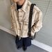 Men's Vintage Washed Denim Jacket - Streetwear Oversized Casual Coat For Spring (Light Black, Light Brown)_mkmklike.com