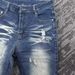 Authentic 1970s Vintage Distressed Jeans – Men's Slightly Flared Loose Fit Denim With Whiskering & Ripped Details (S-3XL, Retro Blue Wash)_mkmklike.com