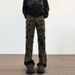 "Vintage Camo Flared Cargo Pants For Men & Women – Stretch Denim Workwear With High Street Aesthetic & Retro Fit"_mkmklike.com