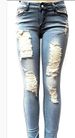 Women's Mid-Waist Distressed Jeans European American Style Denim Clothing FPopular New Arrivals_mkmklike.com
