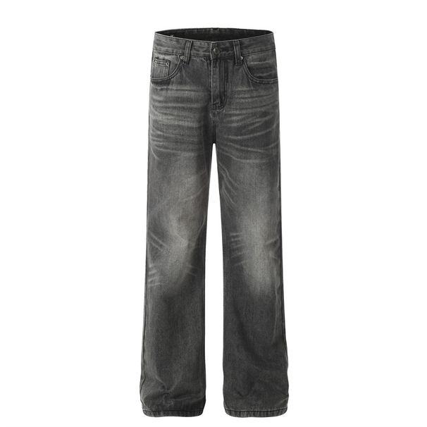 Punk Washed Gradient Denim Straight Men's Vintage Loose Dad INS Street Fashion American Style Long Pants_mkmklike.com