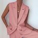 Women's Clothing vest suit with solid colours_mkmklike.com