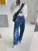 Summer High-Waisted Loose Fit Floral Straight Leg Slimming Jeans For Women_mkmklike.com