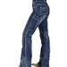 Stretch Embroidered Flared Jeans Mid Rise Denim Trousers With PocketsVCasual Cotton Jeans For Women_mkmklike.com