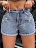 Women's Clothing INS Casual Curling Tassel Jeans Shorts_mkmklike.com