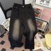 Men's Clothing Retro Black Gradient Jeans For Men, New Spring And Autumn Style, Loose Wide Leg Straight Leg Casual Pants._mkmklike.com