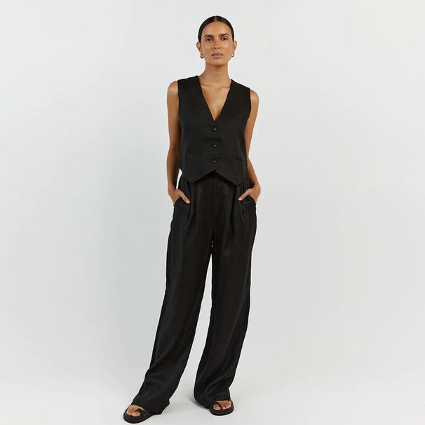 Women's Clothing Summer New Cotton And Linen Sleeveless Vest Vest Trousers Two Piece Suit Female Casual Fashion Suit_mkmklike.com