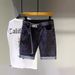 Men's Trendy Black Denim Shorts 2024 American Style Five Point Mid-Length Casual Stretch Summer Loose Fit Pants_mkmklike.com