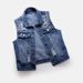 K Cowboy Vest Women's Short Style New Ripped Nail Bead Sleeveless Jacket Versatile Slim Fit Top_mkmklike.com