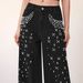 Women's Casual Loose Fit Slimming Jeans With Studded Detailing Straight Leg Pants Trendy Fashion_mkmklike.com