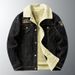 Loom European American Style Casual Fleece-Lined Denim Jacket For Men, Youth, Autumn And Winter, Loose Fit, Plus Size, Warm_mkmklike.com