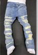 Men's Clothing Retro Heavy Industry Damage Erosion Patch Design Jeans High Street Hole Cleanfit Pants_mkmklike.com