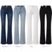 Low-Rise Flared Jeans For Women - Sexy Vintage Ombre Wash Denim Pants With Wide Bell Bottoms, Stretch Polyester Fabric_mkmklike.com
