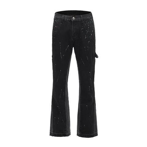 Men's Clothing Stretch Jeans Personality Pattern Trendy Casual Men's Slim Fit Denim Pants_mkmklike.com