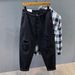 Men's Black Ripped Jeans High Street Style Loose Straight Leg Casual Distressed Denim Pants For Urban Streetwear_mkmklike.com