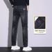 Jeans Men's Loose Straight Pants Korean Elastic Casual Pants_mkmklike.com