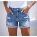2025 Women's Jeans High Waist Comfortable Slim Fit Fashionable Straight Casual Denim Shorts_mkmklike.com