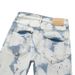 Women's High-Waisted Denim Shorts – Stretch Skinny Fit | Raw Hem & Splatter Paint Detail | Summer Casual Shorts | Sizes 28-38_mkmklike.com
