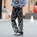 Men's High Street Punk Straight Leg Pants Bone Print Cargo Hip Hop Cool And Stylish_mkmklike.com