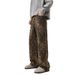 XXBRO Unisex Leopard Print Jeans – Vintage Straight-Leg Denim Pants With Sandwashed Finish (S-3XL, Mid-Rise, Gender Neutral Fit)_mkmklike.com