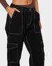 Women's Clothing Women's High Waisted Elastic Waistband Waist Cut Pants Loose Wide Leg Workwear Multi Pocket Jeans_mkmklike.com